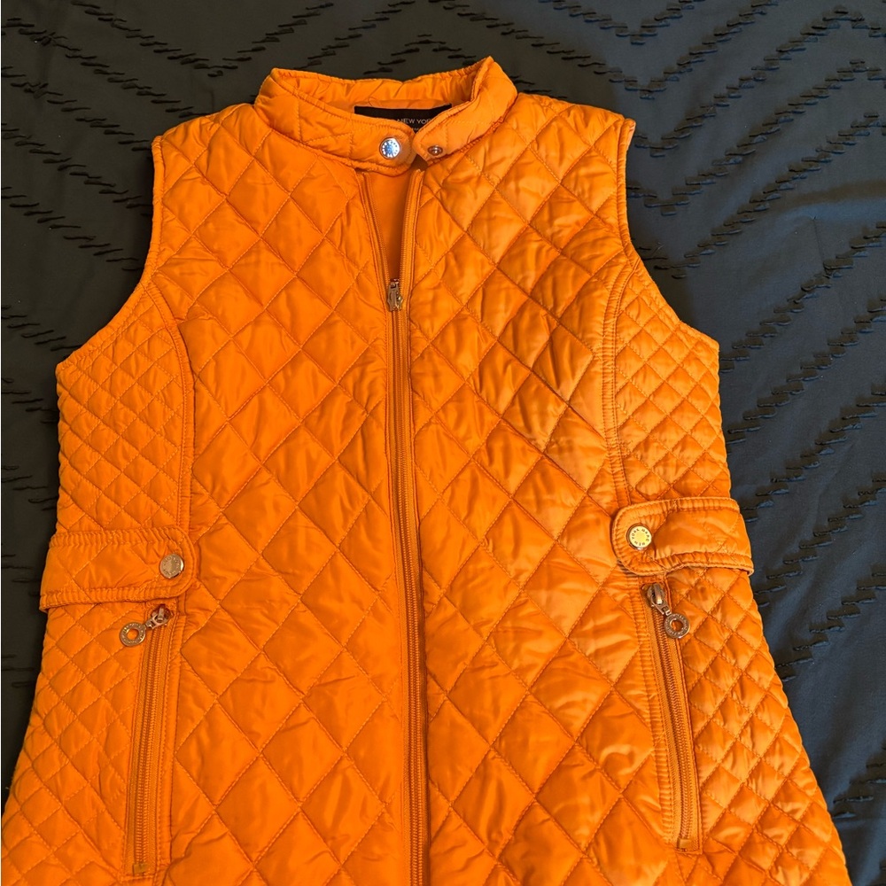 Andrew Marc Orange Quilted Vest